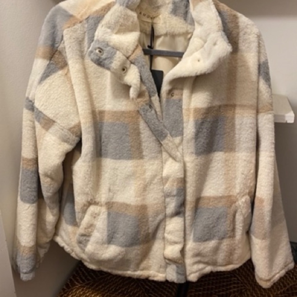 Faux Fur Plaid Jacket